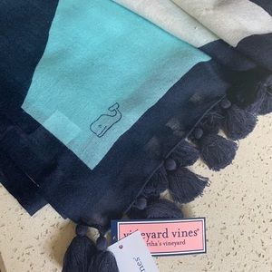 Vineyard Vines Wool/Silk Multicolor Scarf/Tassels